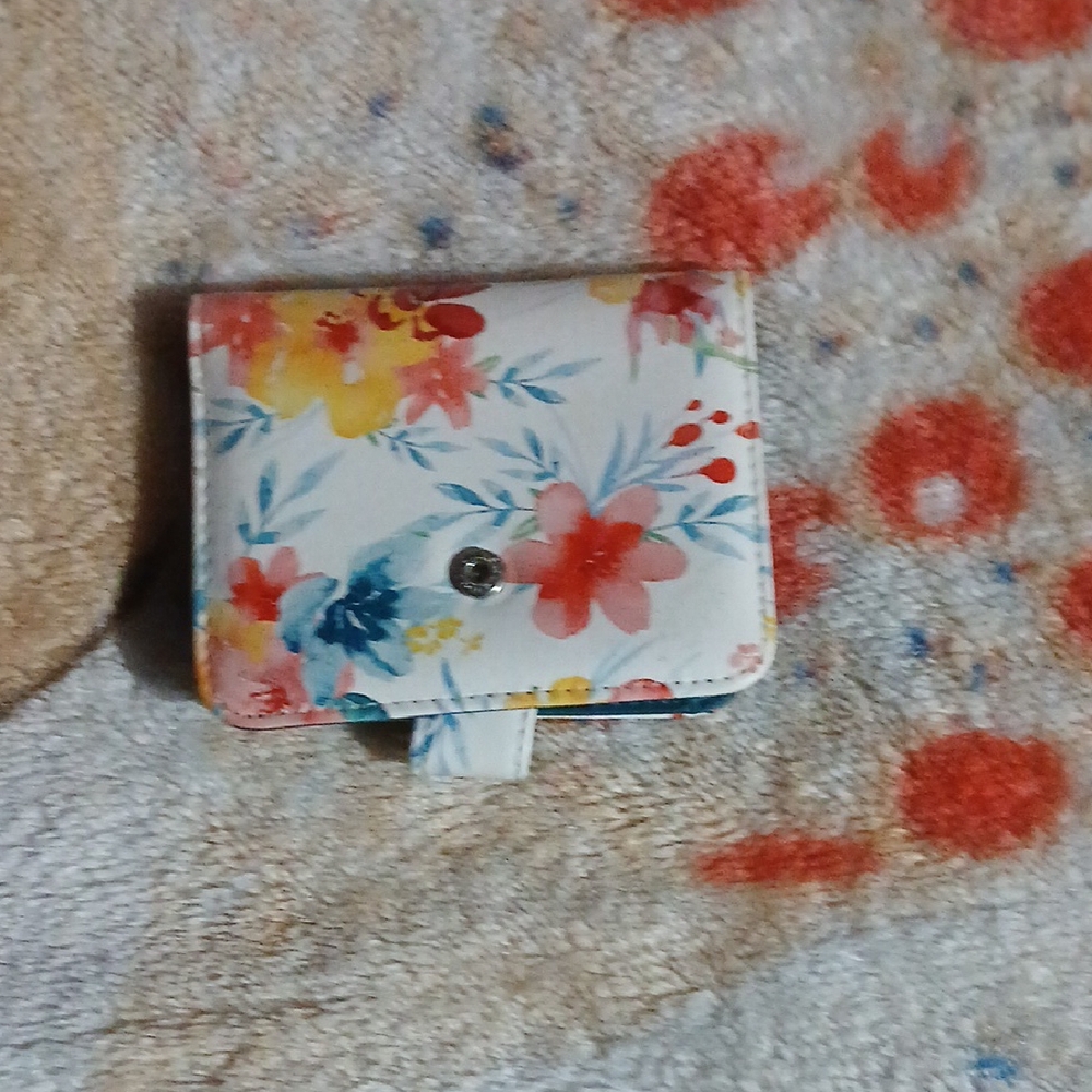 Floral Wallet with Snap Closure